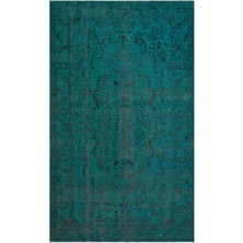 Bespoky 178x296 cm Kırmızı Petrol mavisi Medalyonlu Geleneksel Bitkisel Halı | Salon Yatak Odası Halısı | UNİQUE-24257
