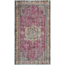 Bespoky 148x262 cm Çok Renkli Bordo Geleneksel Madalyon Halı | Salon Yatak Odası Halısı | UNİQUE-23562