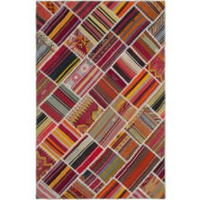 Atina Mor Eskitme Yün Modern Desenli Yün Hav Toz Vermez Leke Tutmayan Salon Yolluk Mutfak El Dokuma Halı