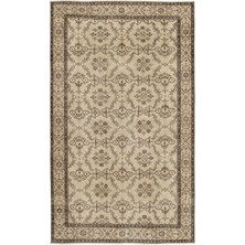 Bespoky 165x268 cm Krem Klasik Yün Halı | Salon Yatak Odası Halısı | %100 Doğal Yün El Yapımı El Dokuma | UNİQUE-15171