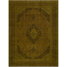 Bespoky 289x390 cm Bej Hardal sarısı Medalyonlu Klasik Oryantal Bitkisel Halı | Salon Yatak Odası Halısı | UNİQUE-24588