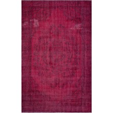 Atina Kırmızı Eskitme Yün Modern Desenli Yün Hav Toz Vermez Leke Tutmayan Salon Yolluk Mutfak El Dokuma Halı