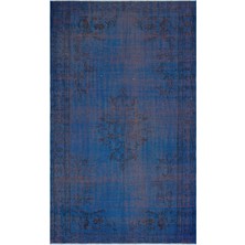 Bespoky 170x283 cm Gri Mavi Klasik Vintage Bitkisel Halı | Salon Yatak Odası Halısı | UNİQUE-27829