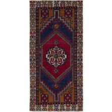 Bespoky 100x202 cm Siyah Klasik Yün Halı | Balkon Halısı Mutfak Koridor Halı | %100 Doğal Yün El Yapımı El Dokuma | UNİQUE-31562