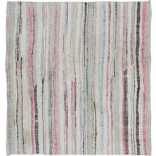 Bespoky 164x150 cm Gri Klasik Yün Halı | Salon Yatak Odası Halısı | %100 Doğal Yün El Yapımı El Dokuma | UNİQUE-32566