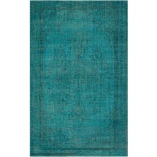 Bespoky 180x282 cm Bej Turkuaz Eskitme Vintage Soyut Halı | Salon Yatak Odası Halısı | UNİQUE-31044