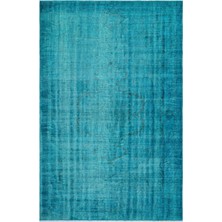 Bespoky 178x278 cm Gri Turkuaz Eskitme desenli Vintage Soyut Halı | Salon Yatak Odası Halısı | UNİQUE-25734