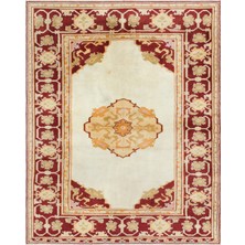 Bespoky 175x215 cm Mavi Krem Madalyonlu Geleneksel Bitkisel Halı | Salon Yatak Odası Halısı | UNİQUE-33785