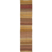 Bespoky 75x307 cm Mavi Klasik Yün Halı | Yolluk Koridor Mutfak Halısı | %100 Doğal Yün El Yapımı El Dokuma | UNİQUE-32321