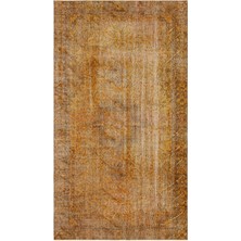 Bespoky 161x276 cm Mavi Hardal Eskitme Vintage Soyut Halı | Salon Yatak Odası Halısı | UNİQUE-34386