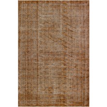 Bespoky 189x280 cm Kırmızı Pas rengi Eskitme Vintage Soyut Halı | Salon Yatak Odası Halısı | UNİQUE-34307