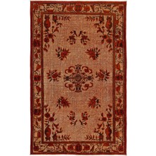 Bespoky 177x279 cm Pembe Klasik Yün Halı | Salon Yatak Odası Halısı | %100 Doğal Yün El Yapımı El Dokuma | UNİQUE-2566