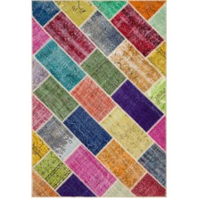 Bespoky 160x233 cm Çok Renkli Klasik Yün Halı | Salon Yatak Odası Halısı | %100 Doğal Yün El Yapımı El Dokuma | UNİQUE-35812