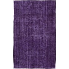 Bespoky 193x310 cm Kahverengi Mor Eskitme Vintage Motifsiz Halı | Salon Yatak Odası Halısı | UNİQUE-8119