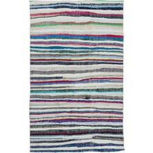 Bespoky 150x237 cm Bej Çok renkli Çizgili Bohem Halı | Salon Yatak Odası Halısı | UNİQUE-32470