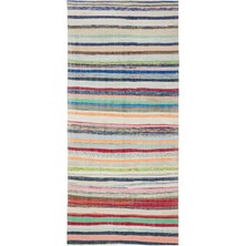 Bespoky 145x316 cm Mavi Klasik Yün Halı | Salon Yatak Odası Halısı | %100 Doğal Yün El Yapımı El Dokuma | UNİQUE-37224