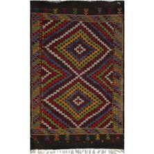 Bespoky 174x273 cm Bej Koyu kahverengi Geometrik Geleneksel Elmas Halı | Salon Yatak Odası Halısı | UNİQUE-34069