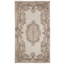 Bespoky 170x300 cm Bej Klasik Yün Halı | Salon Yatak Odası Halısı | %100 Doğal Yün El Yapımı El Dokuma | UNİQUE-5842
