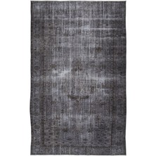 Bespoky 169x280 cm Bej Koyu Gri Geleneksel Vintage Medalyonlu Halı | Salon Yatak Odası Halısı | UNİQUE-9248