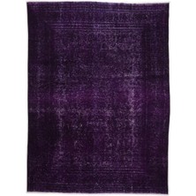 Bespoky 275x380 cm Bordo Mor Eskitme Vintage Belirsiz Halı | Salon Yatak Odası Halısı | UNİQUE-7859