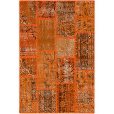 Atina Sarı Eskitme Yün Modern Desenli Yün Hav Toz Vermez Leke Tutmayan Salon Yolluk Mutfak El Dokuma Halı