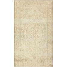 Bespoky 170x294 cm Gri Bej Geleneksel Klasik Medalyonlu Halı | Salon Yatak Odası Halısı | UNİQUE-35985