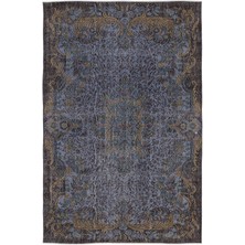 Bespoky 191x292 cm Antrasit Klasik Yün Halı | Salon Yatak Odası Halısı | %100 Doğal Yün El Yapımı El Dokuma | UNİQUE-8592
