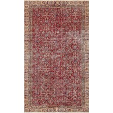 Hali.Net 177x304 cm Çok Renkli Vintage Anadolu Eskitme Yün Halı | Salon Yatak Odası Halısı | Doğal Yün El Yapımı El Dokuma Hav Vermez | UNİQUE-35929