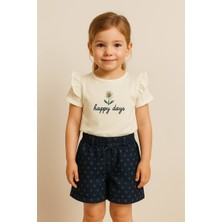 "happy Days" Nakışlı Tişört ve Desenli Şort Takım