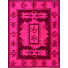 Bespoky 180x230 cm Çok Renkli Fuşya Geometrik Etnik Etnik semboller Halı | Salon Yatak Odası Halısı | UNİQUE-36538