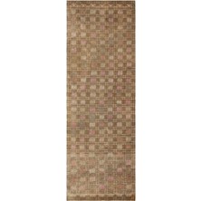 Bespoky 95x274 cm Bej Klasik Yün Halı | Yolluk Koridor Mutfak Halısı | %100 Doğal Yün El Yapımı El Dokuma | UNİQUE-36586