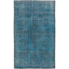 Bespoky 180x300 cm Mor Turkuaz Eskitme Vintage Geleneksel Halı | Salon Yatak Odası Halısı | UNİQUE-8033