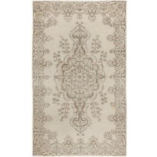 Atina Bej Eskitme Yün Modern Desenli Yün Hav Toz Vermez Leke Tutmayan Salon Yolluk Mutfak El Dokuma Halı