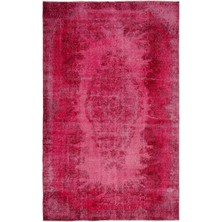 Atina Kırmızı Eskitme Yün Modern Desenli Yün Hav Toz Vermez Leke Tutmayan Salon Yolluk Mutfak El Dokuma Halı