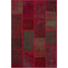 Hali.Net 120x180 cm Kırmızı Vintage Anadolu Eskitme Yün Halı | Yatak Odası Çocuk Odası Salon Halısı | Doğal Yün El Yapımı El Dokuma Hav Vermez | UNİQUE-33128