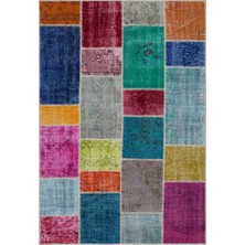 Hali.Net 160x230 cm Bej Çok Renkli Geleneksel Vintage Patchwork Halı | Salon Yatak Odası Halısı | Hav Vermez | UNİQUE-33242