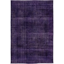 Hali.Net 206x303 cm Siyah Vintage El Dokuma Yün Halı | El Yapımı Doğal Yün Salon Halısı | Geleneksel Anadolu Hav Vermez | UNİQUE-8373