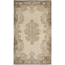 Atina Bej Eskitme Yün Modern Desenli Yün Hav Toz Vermez Leke Tutmayan Salon Yolluk Mutfak El Dokuma Halı