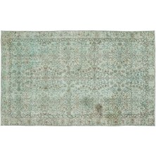 Yeşil Eskitme Yün Modern Desenli Yün Hav Toz Vermez Leke Tutmayan Salon Yolluk Mutfak El Dokuma Halı