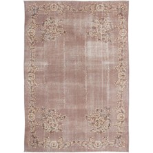 Vintage Bej Göbekli Yün Modern Desenli Yün Hav Toz Vermez Leke Tutmayan Salon Yolluk Mutfak El Dokuma Halı