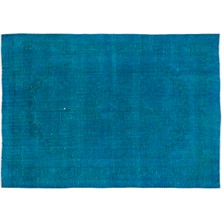 Hali.Net 288x395 cm Çok Renkli Turkuaz Motifsiz Vintage Eskitme Halı | Salon Yatak Odası Halısı | Hav Vermez | UNİQUE-11097