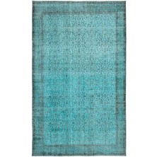 Atina Mavi Eskitme Yün Modern Desenli Yün Hav Toz Vermez Leke Tutmayan Salon Yolluk Mutfak El Dokuma Halı