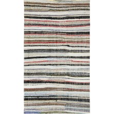 Hali.Net 169x290 cm Çok Renkli Bohem Çizgili Halı | Salon Yatak Odası Halısı | Hav Vermez | UNİQUE-37300