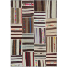 Hali.Net 157x225 cm Bej Vintage El Dokuma Yün Halı | El Yapımı Doğal Yün Salon Halısı | Geleneksel Anadolu Hav Vermez | UNİQUE-25321