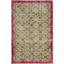 Hali.Net 207x317 cm Gri Vintage Anadolu Yün Halı | Salon Yatak Odası Halısı | Doğal Yün El Yapımı El Dokuma Hav Vermez | UNİQUE-18120