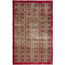 Hali.Net 184x295 cm Mavi Vintage Anadolu Eskitme Yün Halı | Salon Yatak Odası Halısı | Doğal Yün El Yapımı El Dokuma Hav Vermez | UNİQUE-18328