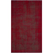 Hali.Net 167x292 cm Bej Kırmızı Soyut Vintage Eskitme Halı | Salon Yatak Odası Halısı | Hav Vermez | UNİQUE-24090
