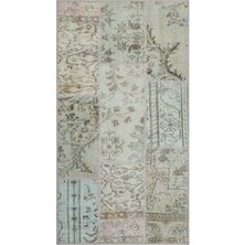 Hali.Net 80x150 cm Bej Vintage Anadolu Yün Halı | Mutfak Balkon Salon Halısı | Doğal Yün El Yapımı El Dokuma Hav Vermez | UNİQUE-26140