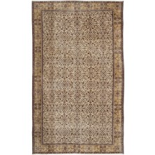 Hali.Net 165x276 cm Bej Atina El Dokuma Yün Halı | El Yapımı Doğal Yün Salon Halısı | Geleneksel Anadolu Hav Vermez | UNİQUE-9602