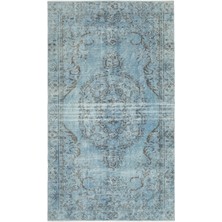 Hali.Net 148x256 cm Mavi Atina El Dokuma Yün Halı | El Yapımı Doğal Yün Salon Halısı | Geleneksel Anadolu Hav Vermez | UNİQUE-20029